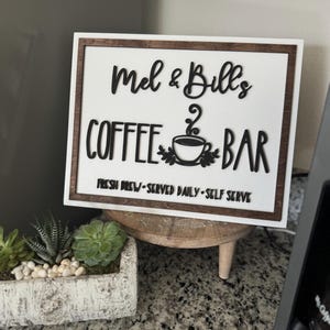 Coffee bar sign, coffee bar decor, kitchen sign, coffee sign, personalized coffee sign, kitchen wall decor, wooden coffee sign, home gift