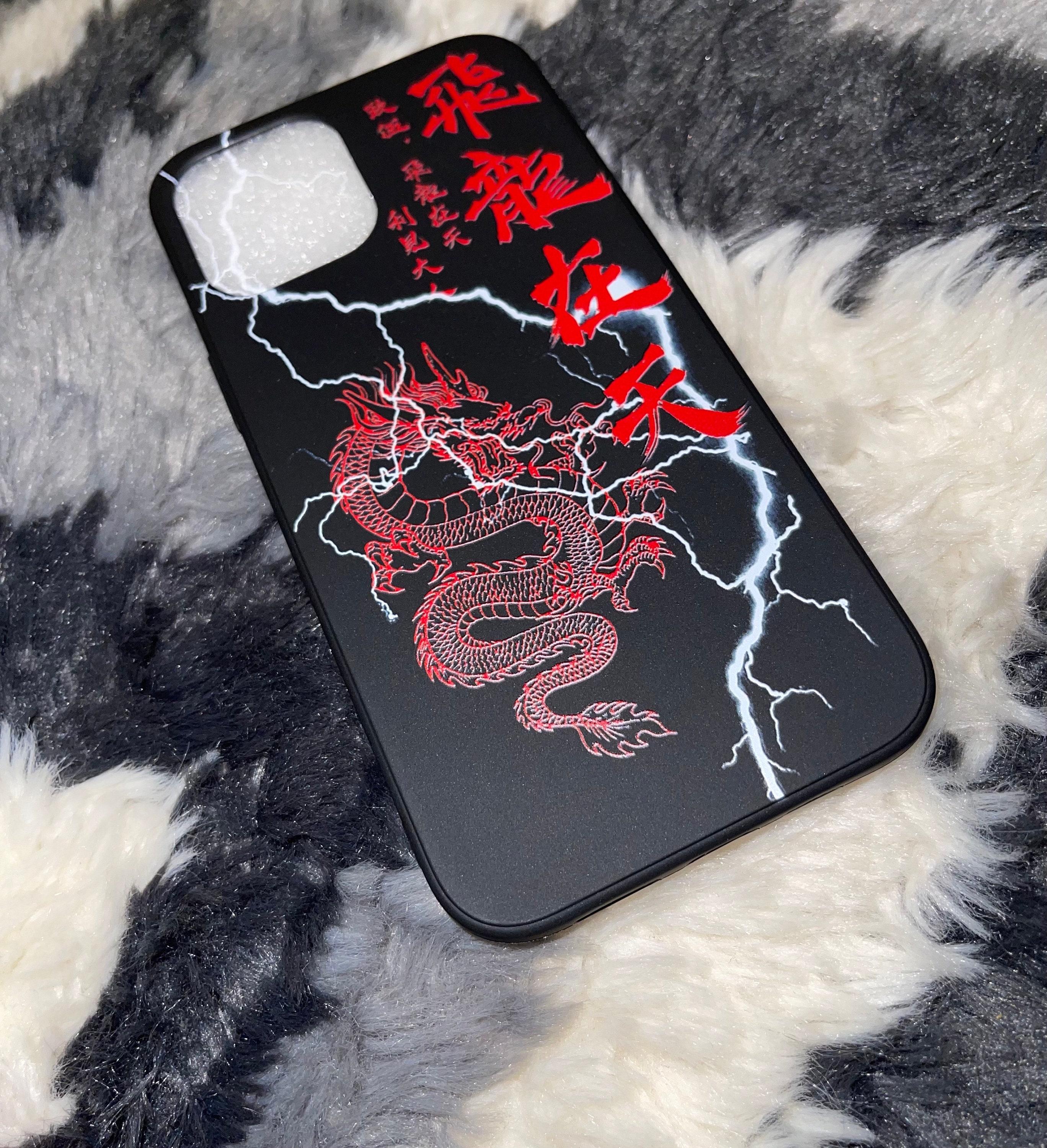 Red Japanese Dragon Phone Case Etsy