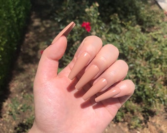 Nude Press On Nails Etsy
