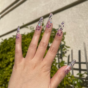 Clear Heart Nails Clear Valentines Day Nails Valentines - Etsy
