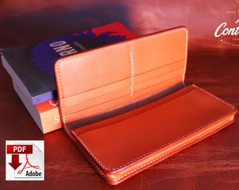 Leather Long Wallet Pattern - Leather DIY - Pdf Download