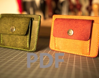 Traditional Card Holder With Coins Pocket digital PDF template pattern A4 US Letter size 8.5x11"