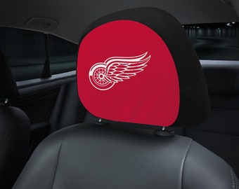 Detroit Red Wings themed custom car headrest cover for a fan