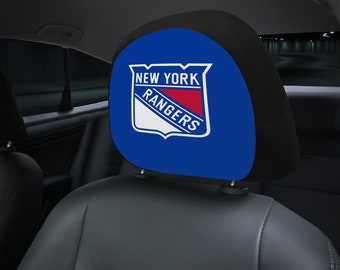 New York Rangers themed custom car headrest cover for a fan