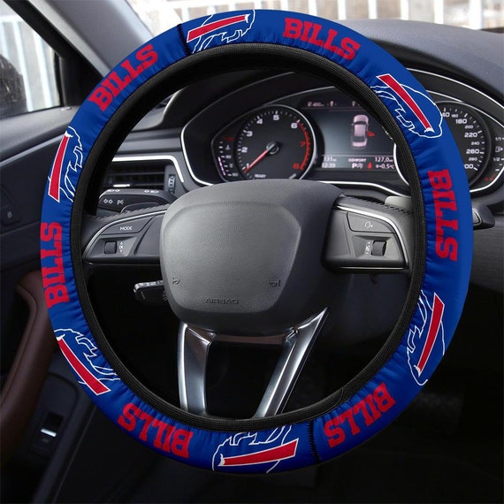 Buffalo Bills Themed Custom Steering Wheel Cover for a Fan 
