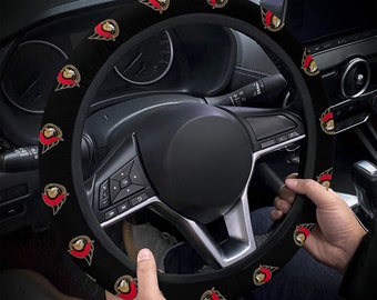 Ottawa Senators themed custom steering wheel cover for a fan