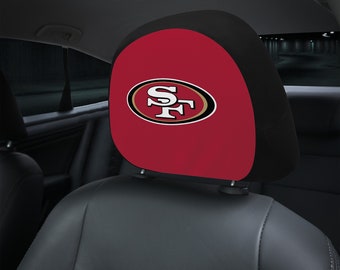 San Francisco 49ers themed custom car headrest cover for a fan