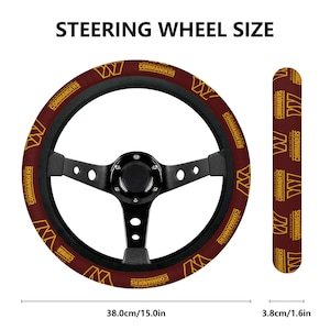 Washington Commanders themed custom steering wheel cover for a fan image 4