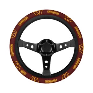 Washington Commanders themed custom steering wheel cover for a fan image 3