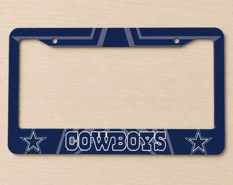 Dallas Cowboys themed custom License Plate Frame | Metal Car Tag Holder | Fan Gift Auto Accessory