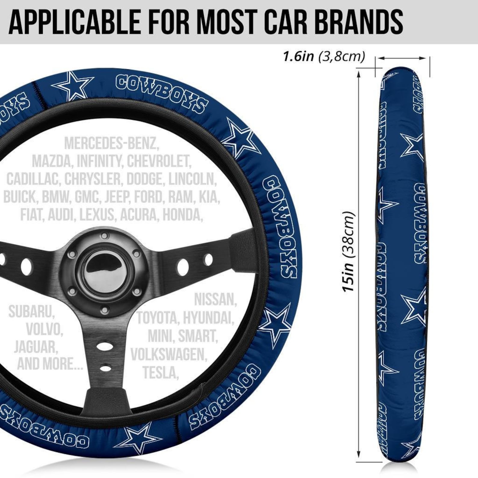 Dallas Cowboys Themed Custom Steering Wheel Cover for a Fan Etsy