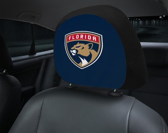 Florida Panthers themed custom car headrest cover for a fan