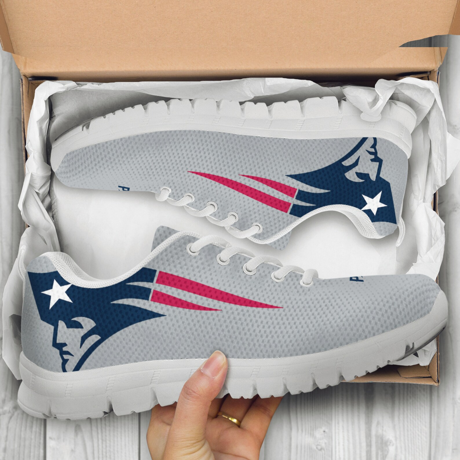 New England Patriots themed custom shoes sneakers for fan Etsy