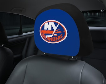 New York Islanders themed custom car headrest cover for a fan
