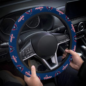 Washington Capitals themed custom steering wheel cover for a fan image 1