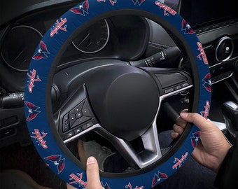 Washington Capitals themed custom steering wheel cover for a fan