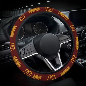 Washington Commanders themed custom steering wheel cover for a fan image 2