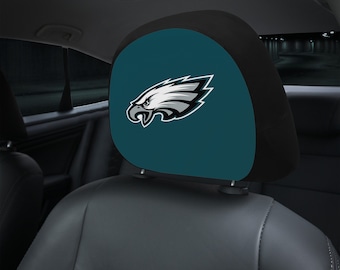 Philadelphia Eagles themed custom car headrest cover for a fan