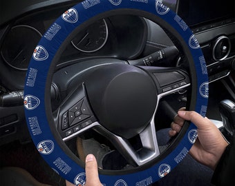 Edmonton Oilers themed custom steering wheel cover for a fan