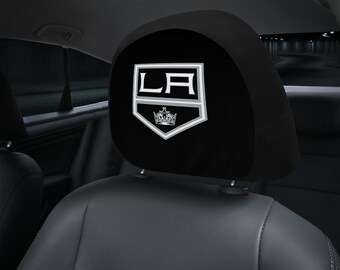 Los Angeles Kings themed custom car headrest cover for a fan