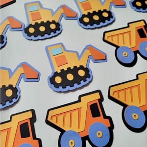 Adorno para tarta de construcción, personalizado, excavadora, constructor, camión volquete, tema de construcción, topadora, carretera, zona de trabajo, grúa, herramientas imagen 12