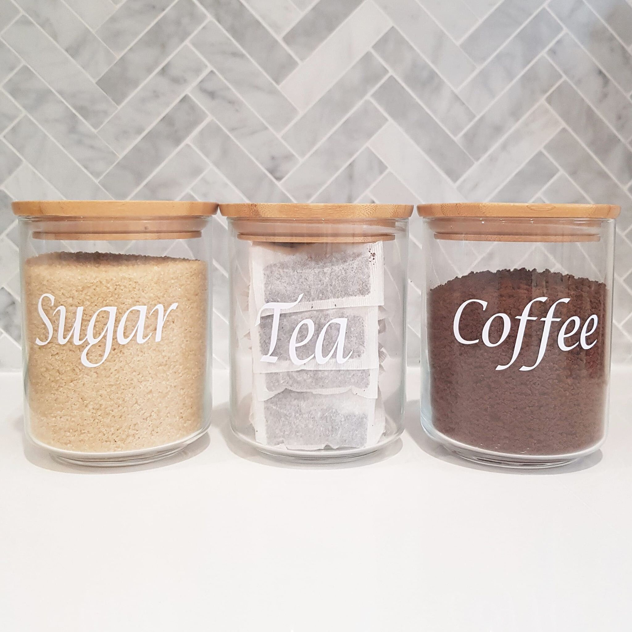Tea Coffee Sugar Labels Labels Pantry Labels Custom Labels Etsy