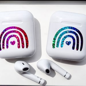 Rainbow holograhic Decal Sticker, Rainbow sticker, Rainbow decal, Rainbow Vinyl, Sticker, Decal, earbud sticker, laptop sticker