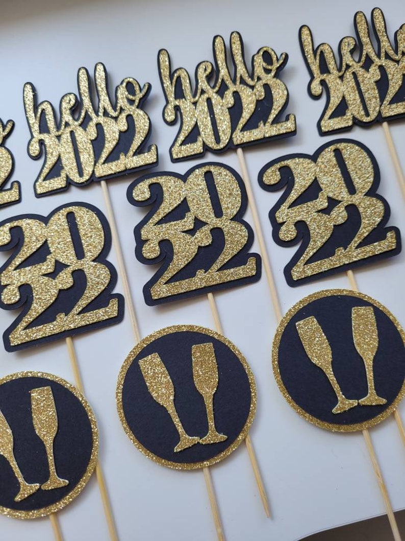 2024 2024 Happy New Year 2024 Cupcake Topper 2024 Cake Etsy