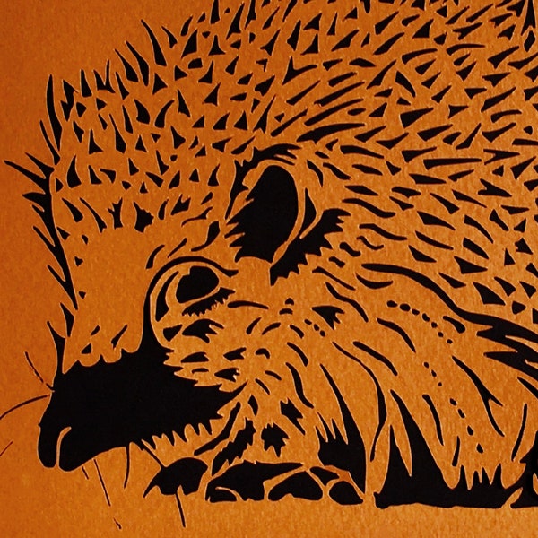 Help a British Hedgehog!  Each Autumn Hedgehog Papercut includes a donation to the BHPS (British Hedgehog Preservation Society)