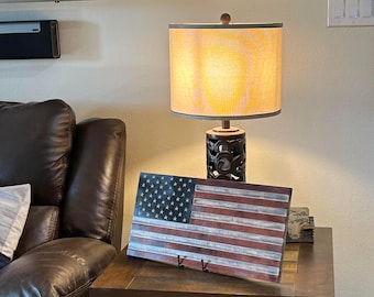 Bandera estadounidense de madera (25 x 50 cm)