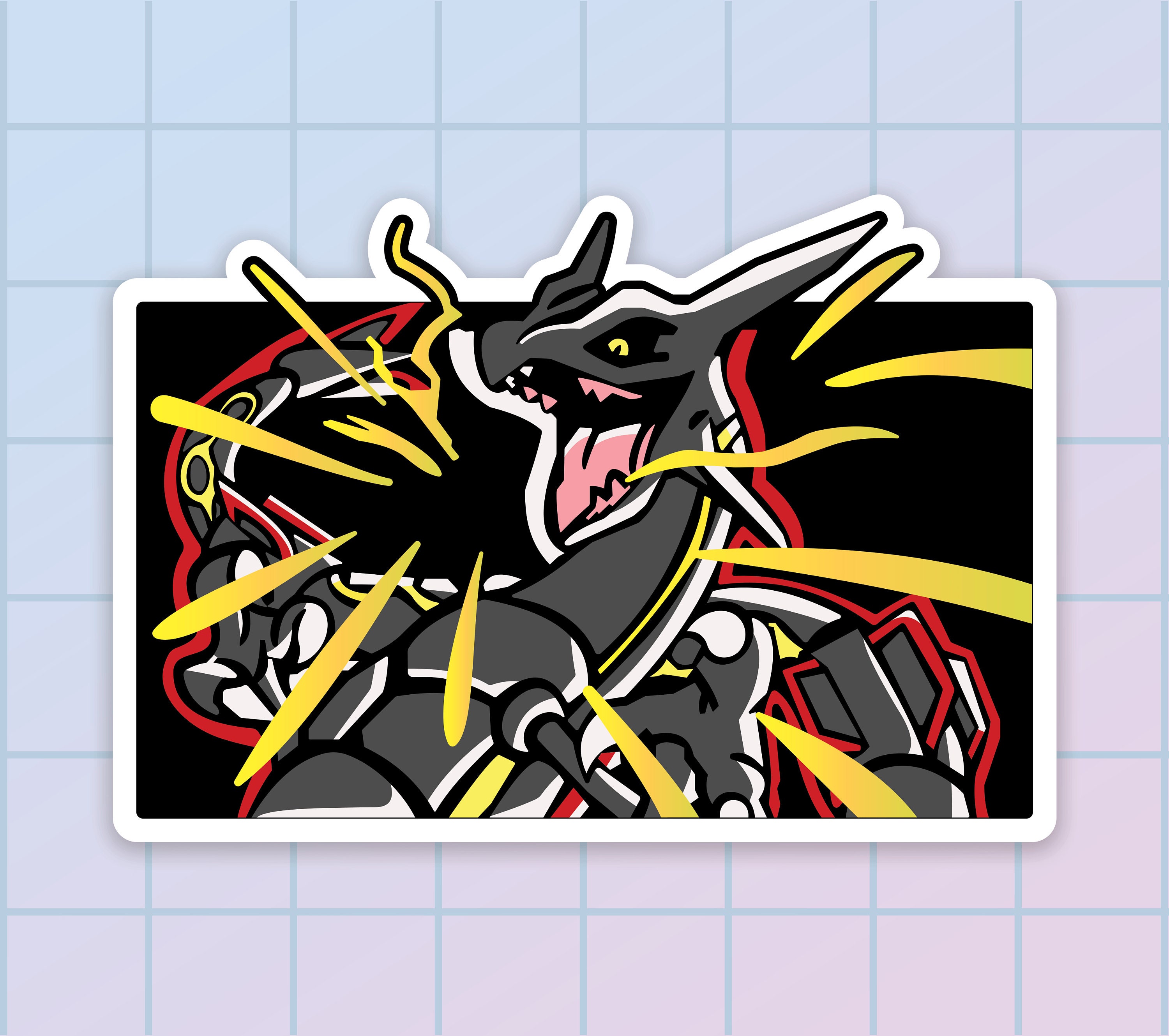 Shiny Mega Rayquaza Sky Dragon Vinyl Sticker 