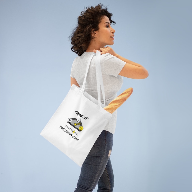 Crank up your happy vibes Tote Bag #crank it up #happy vibes #bring it on #happiness