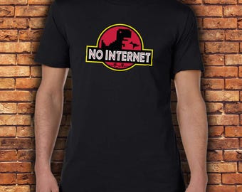 Maglietta "No Internet Dino" – Maglietta parodia di Jurassic Park