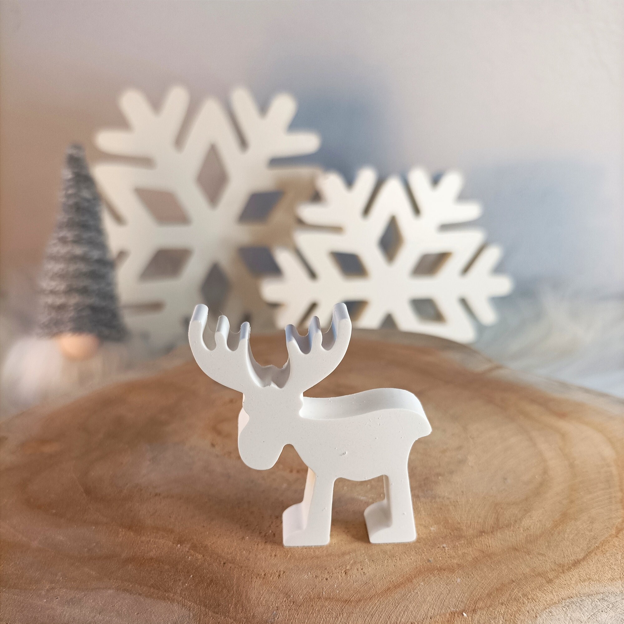 Rentier Deko, Deko weiß, Weihnachten Rentier, Weihnachtsrentier