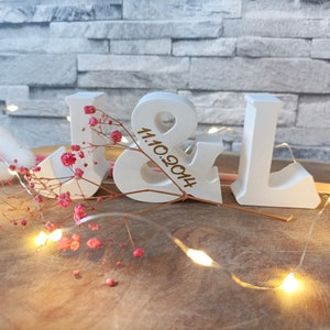 Initial letters, initial letters, letter initials, bride and groom initials, wedding initials, Raysin wedding, wedding decoration