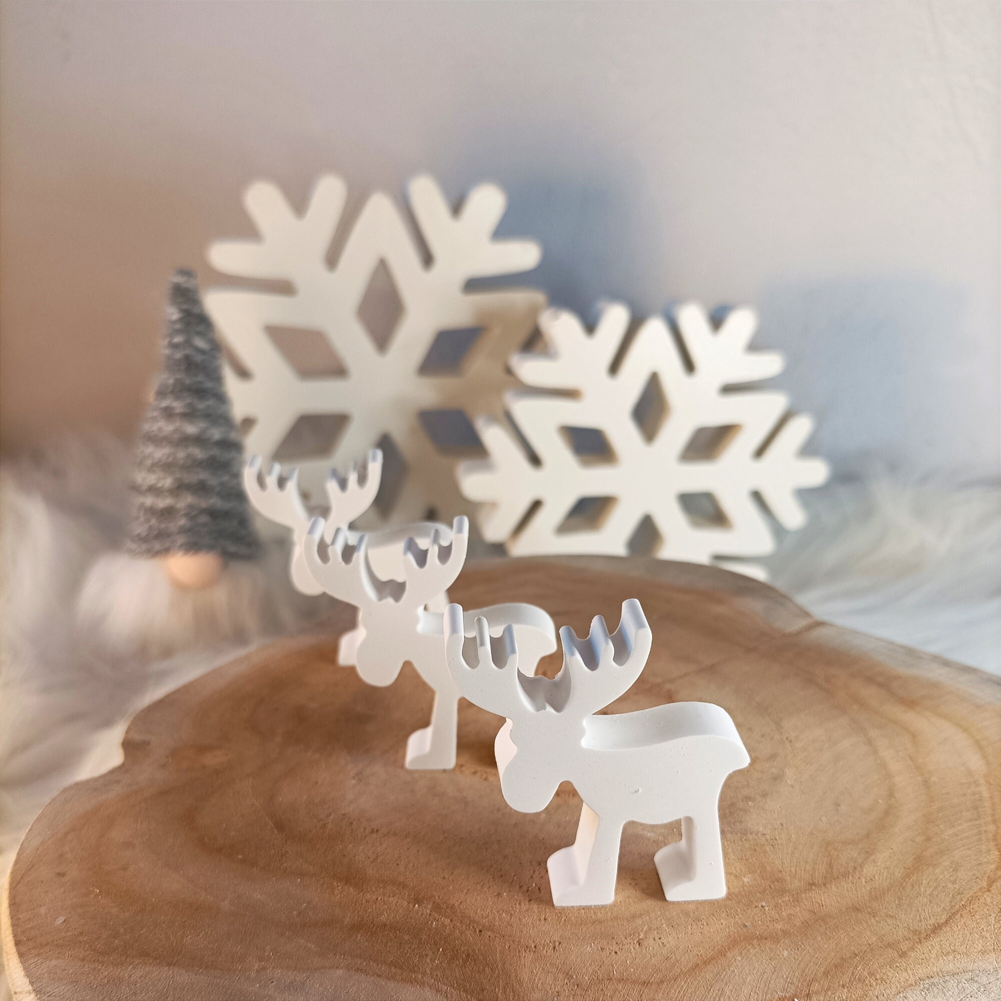 Rentier Deko, Deko weiß, Weihnachten Rentier, Weihnachtsrentier