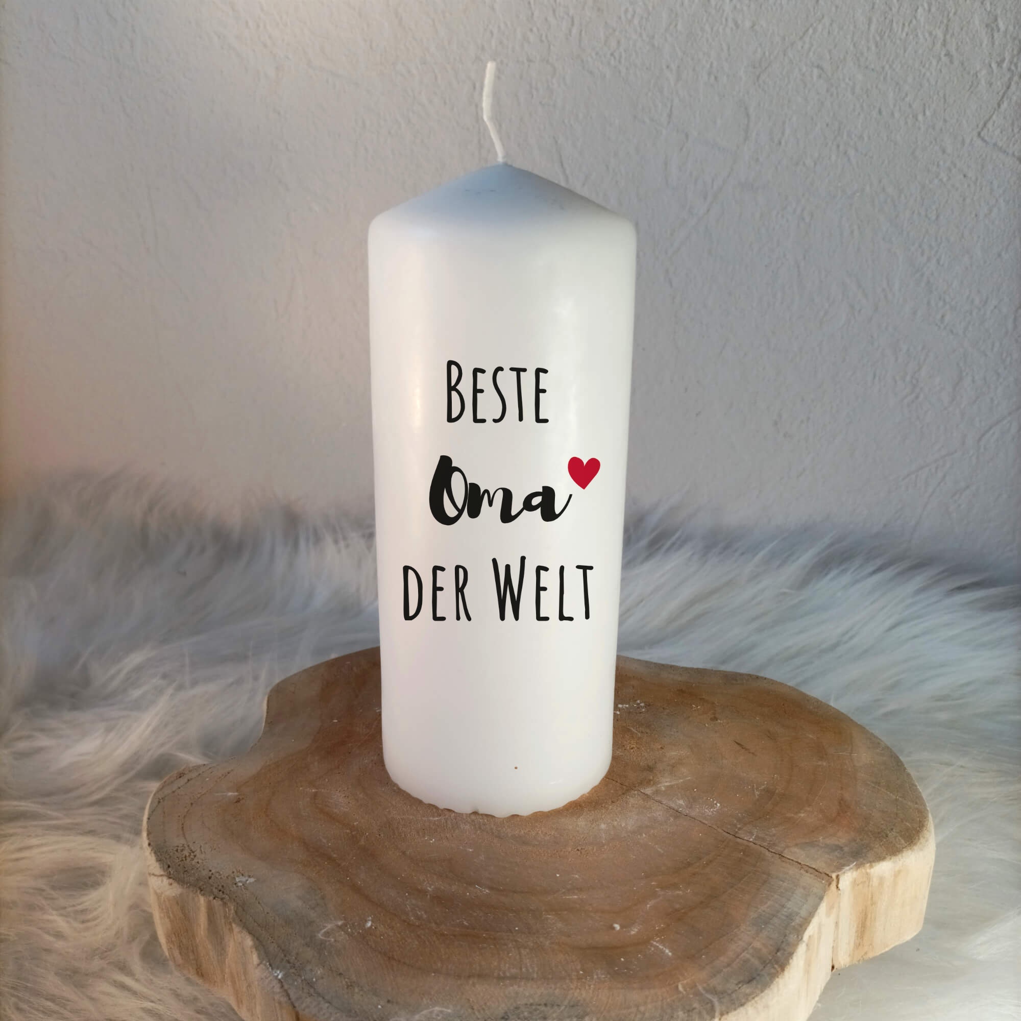 Bedruckte Kerzen mit Spruch
