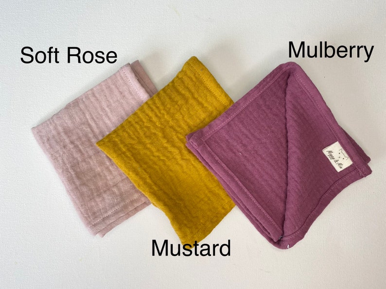 Organic Cotton Facial Cleansing Cloth. Face Cloth, Flannel, Double gauze Muslin Squares image 2