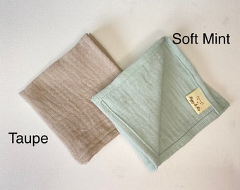Organic Cotton Facial Cleansing Cloth. Face Cloth, Flannel, Double gauze Muslin Squares