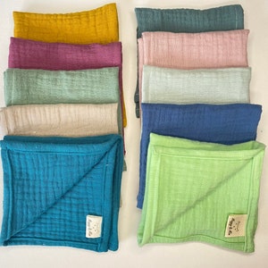 Organic Cotton Facial Cleansing Cloth. Face Cloth, Flannel, Double gauze Muslin Squares image 5