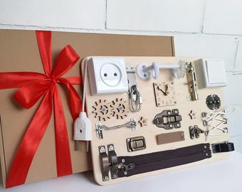 Busy Board per bambini piccoli di 1 anno, regalo per bambina di 2 anni, attività sensoriale per bambini, Fidget Montessori