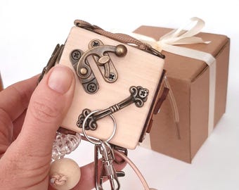 Cubo di attività sensoriale in legno naturale per bambini di 1 anno, da viaggio, per bambini, regalo Montessori per bambine di 2 anni