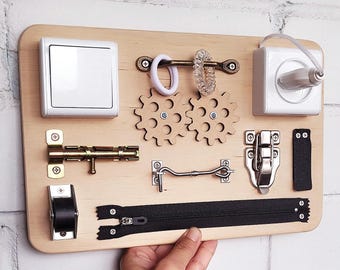 Busy Board per bambini piccoli da 1 anno, tavola per attività sensoriali Montessori, regalo per bambini da 2 anni, per maschietto, per femminuccia, giocattolo per viaggio