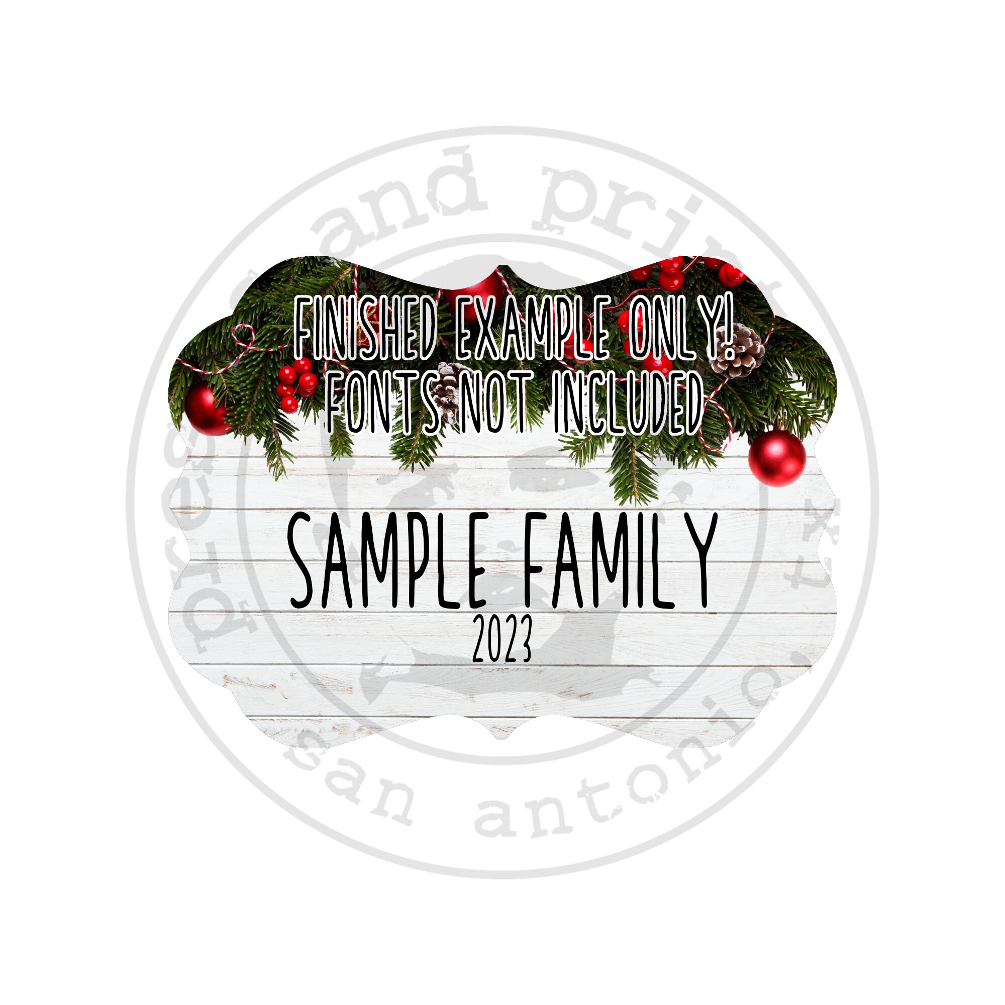 Benelux Ornament Template Sublimation Blank Shiplap and Fur Christmas Benelux Ornament Template Sublimation Blank Shiplap and Fur Christmas
