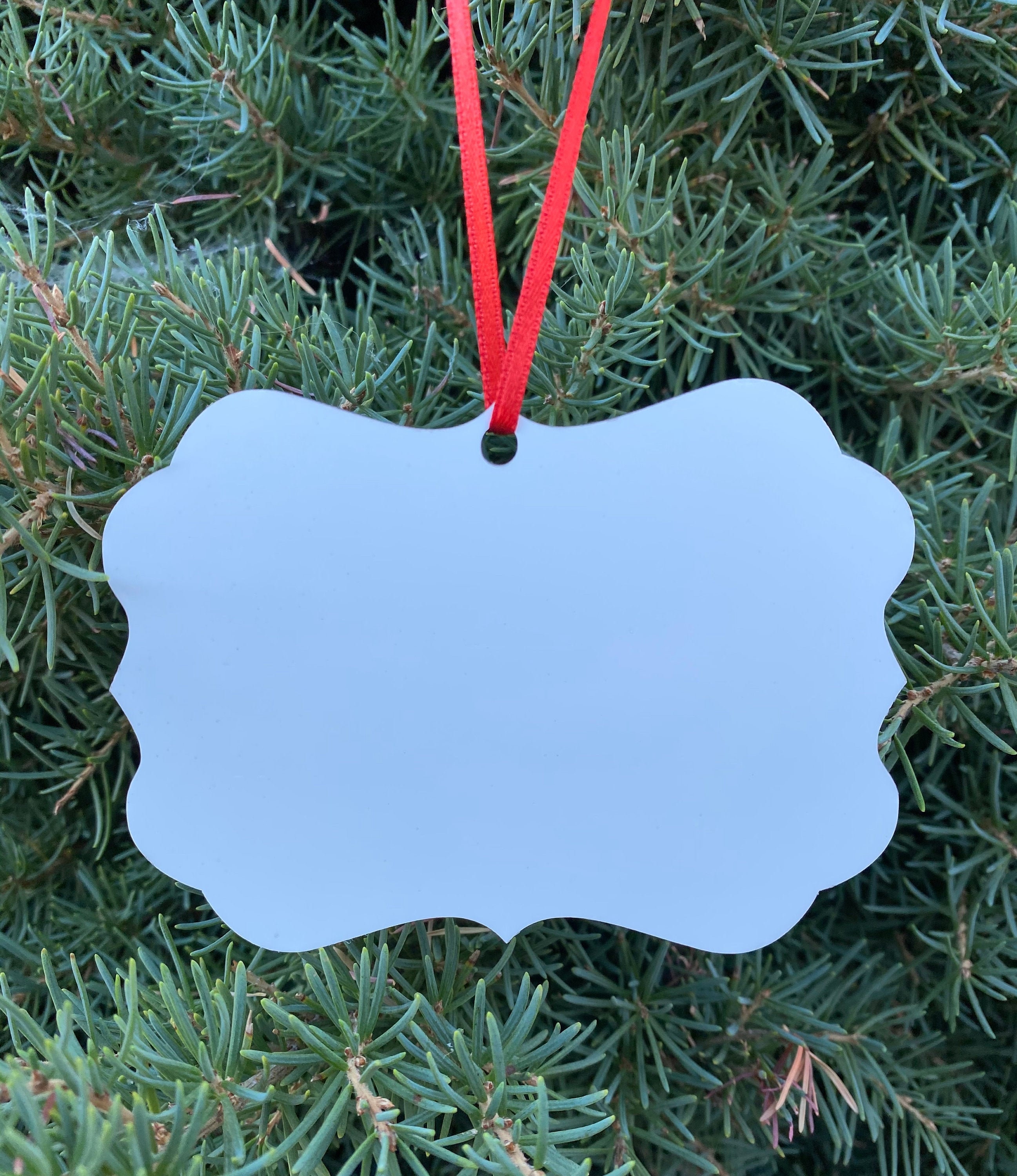 Free Shipping 50pcs/Lot Double Sides Sublimation Blanks Metal Aluminum  Christmas Ornaments For Custom Home Decoration
