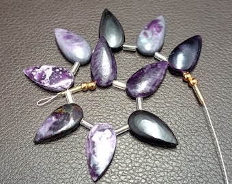 Unieke 10-delige 100% natuurlijke edelsteen Gladde Briolette came-rait Jaspis geboord Vorm Peersieraden Afmeting 20 x 10 tot 19 x 9 mm Ongeveer Z-739