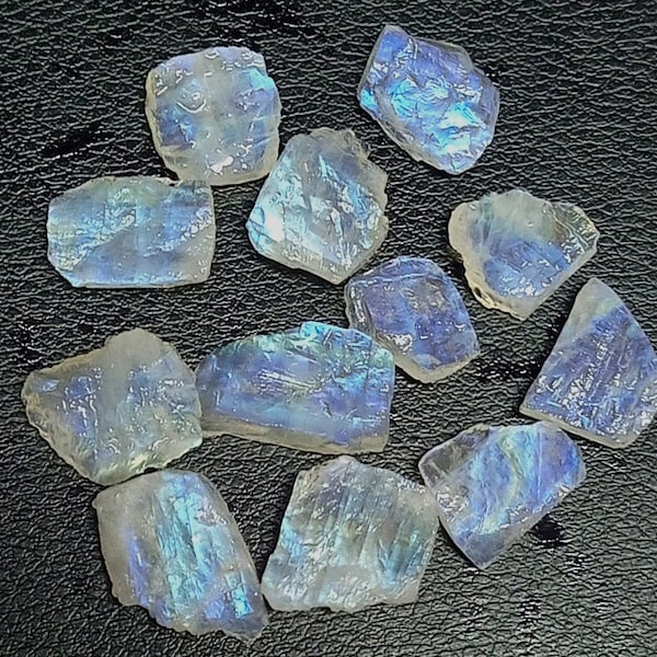 Awesome 12pc Natural Gemstone Rainbow Moonstone Druzy briolette Shape rough Jewellery size 12X14To21X13 mm Suitable For Necklace aprox Z-447