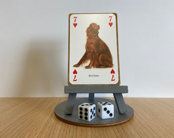 1981 Irish red setter Playing card Ornament Gift set with Easel, Coaster & Gift Wrap