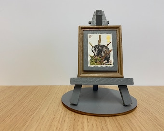 Badger Stamp Ornament with Grey Easel, Base and gift Wrap included