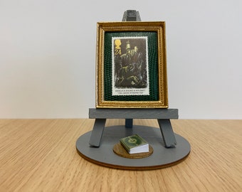 Sherlock Holmes stamp ornament with easel, base and gift wrap included - Arthur Conan Doyle